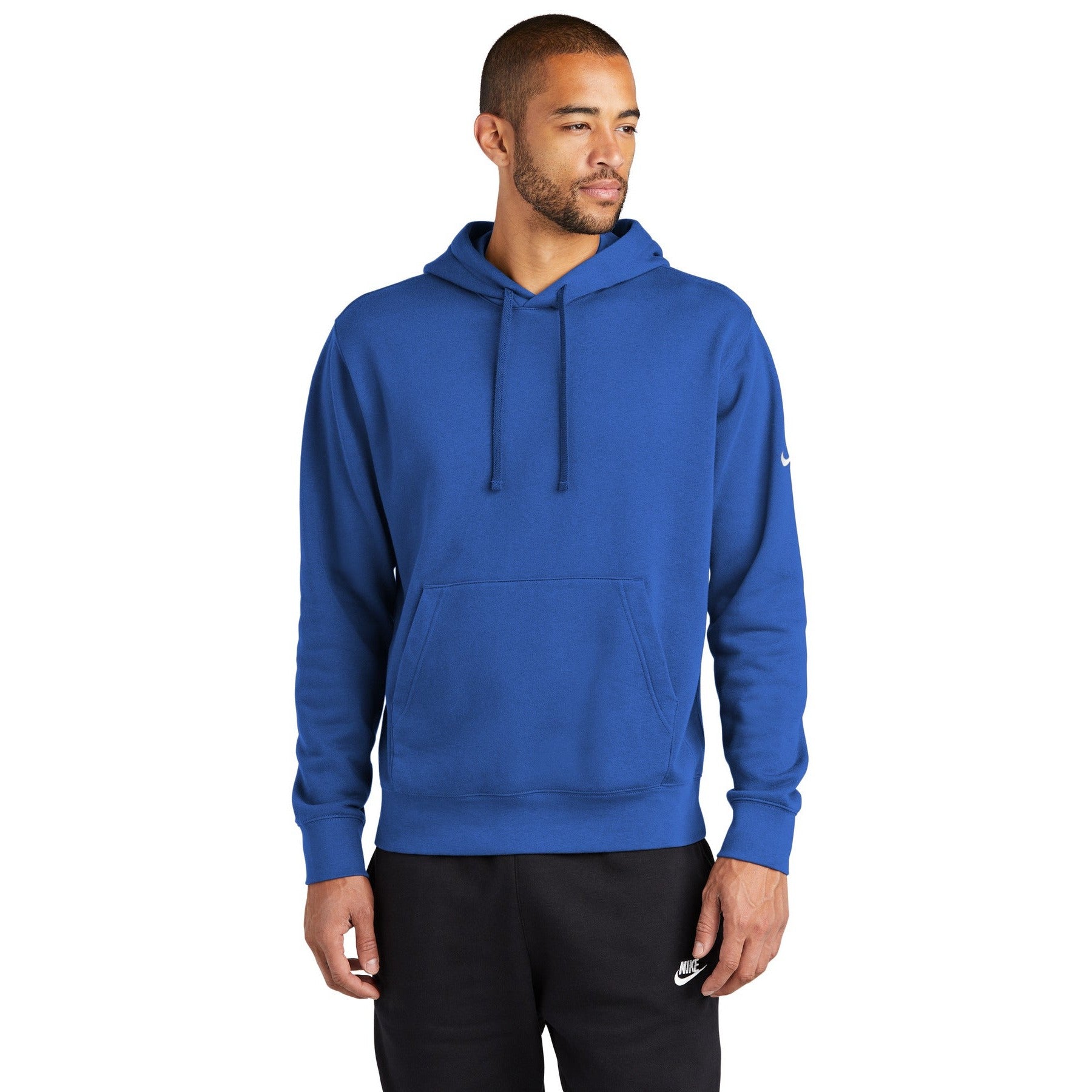 Nike-Nike Club Fleece Sleeve Swoosh Pullover Hoodie NKDR1499-MedTech-4